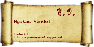 Nyakas Vendel névjegykártya
